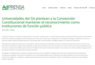 Universidades del G9 plantean a la Convención Constitucional mantener el reconocimiento como instituciones de función pública