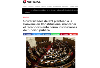 Universidades del G9 plantean a la Convención Constitucional mantener el reconocimiento como instituciones de función pública