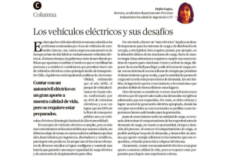 Columna de opinión: Los vehículos eléctricos y sus desafíos