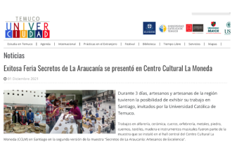 Exitosa Feria Secretos de La Araucanía se presentó en Centro Cultural La Moneda