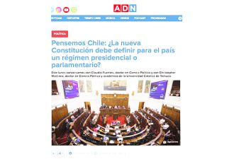 Cientista Político de la UCT, Christopher Martínez, analiza régimen presidencial o parlamentario para Chile