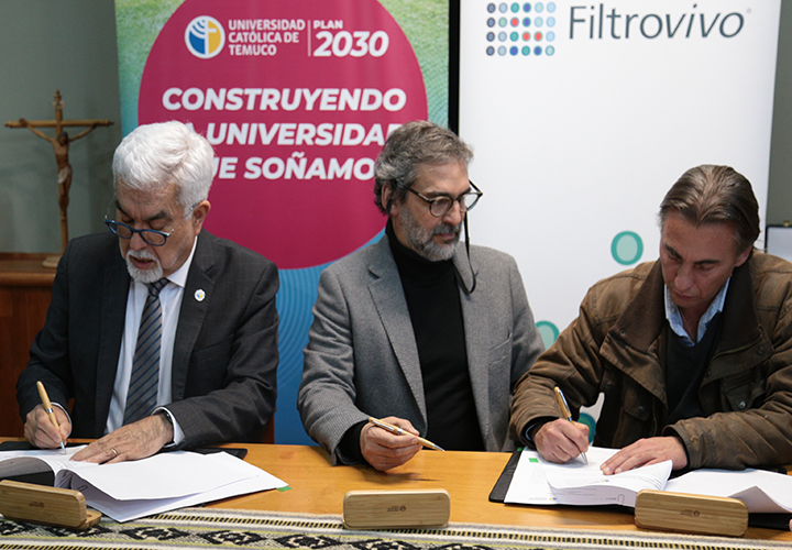 UCT firma convenio con Empresa Hidrosym para explorar acciones conjuntas que aporten a la descontaminación atmosférica en Temuco