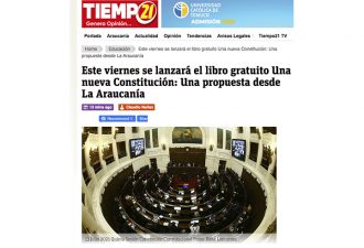13.10.2021 Este viernes se lanzará el libro gratuito Una nueva Constitución: Una propuesta desde La Araucanía