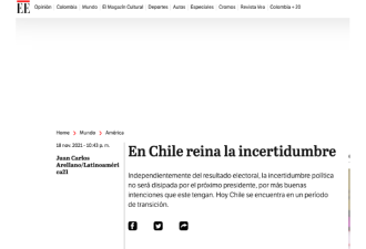 Columna de opinión Dr. Juan Carlos Arellano- En Chile reina la incertidumbre