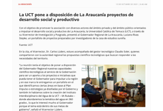 La UCT pone a disposición de La Araucanía proyectos de desarrollo social y productivo