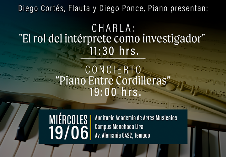Concierto gratuito "Piano Entre Cordilleras" reúne repertorio de compositores chilenos y argentinos
