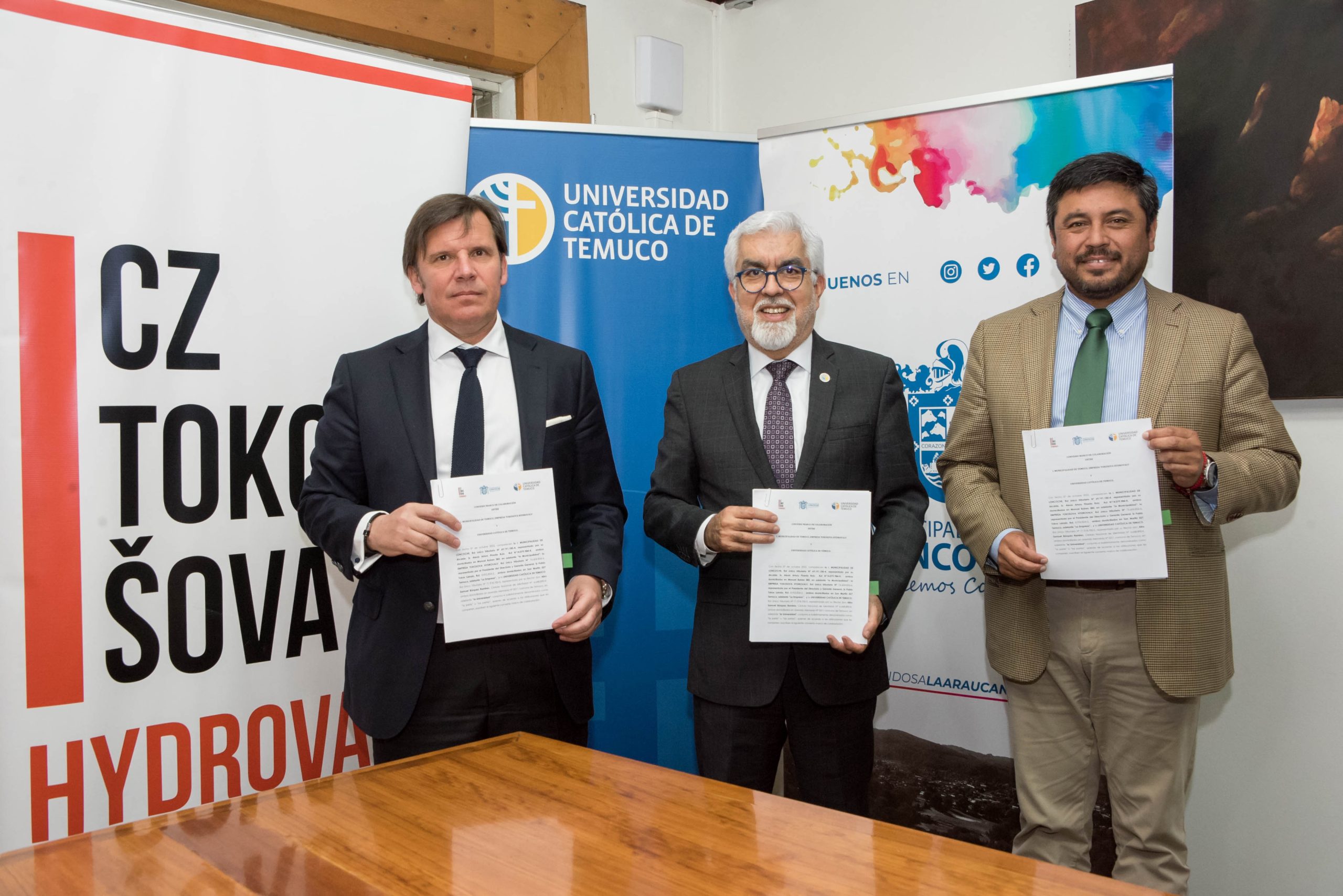 UCT firmó importante convenio de riego con Municipalidad de Loncoche y empresa Tokosova