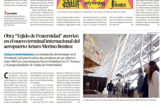 Obra "Tejido de Fraternidad" aterrizó en el nuevo terminal internacional del aeropuerto Arturo Merino Benítez