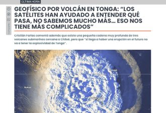 Geofísico por volcán en Tonga: “Los satélites han ayudado a entender qué pasa, no sabemos mucho más... eso nos tiene más complicados"