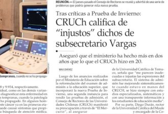 CRUCh califica de “injustos” dichos de subsecretario Vargas
