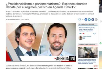 ¿Presidencialismo o parlamentarismo?: Expertos abordan debate por el régimen político en Agenda EmolTV