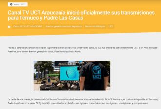 Canal TV UCT Araucanía inició oficialmente sus transmisiones para Temuco y Padre Las Casas